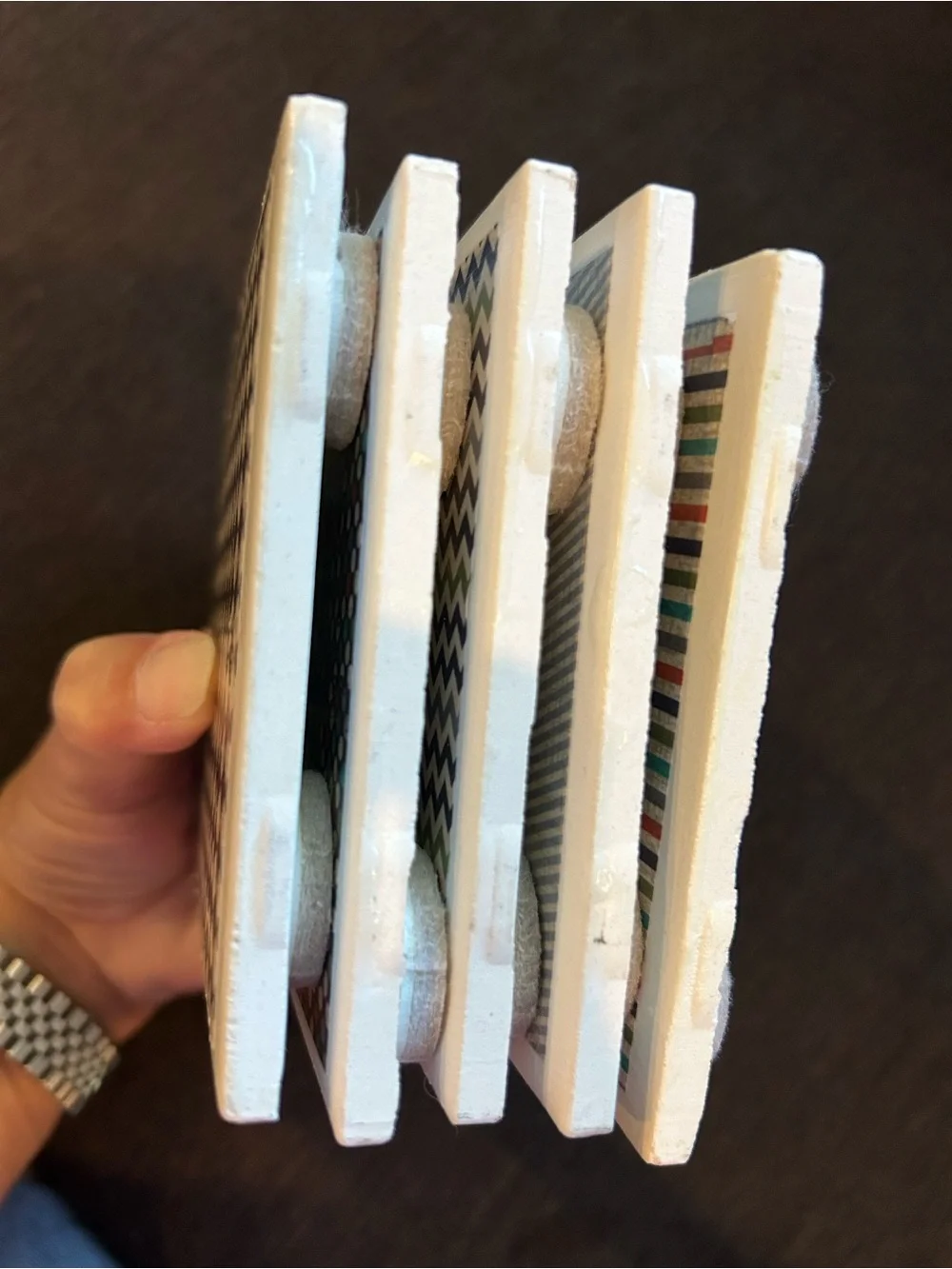 Unbranded Gray and White Decorative Ceramic Coasters - Set Accent